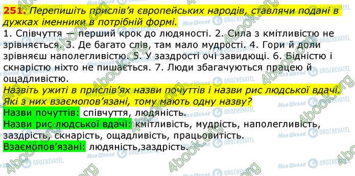 ГДЗ Українська мова 10 клас сторінка 251